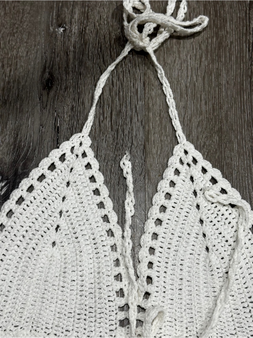 Crochet Halter Top Granny Square Floral Festival Boho Fairycore Tie Back Top - Picture 10 of 10